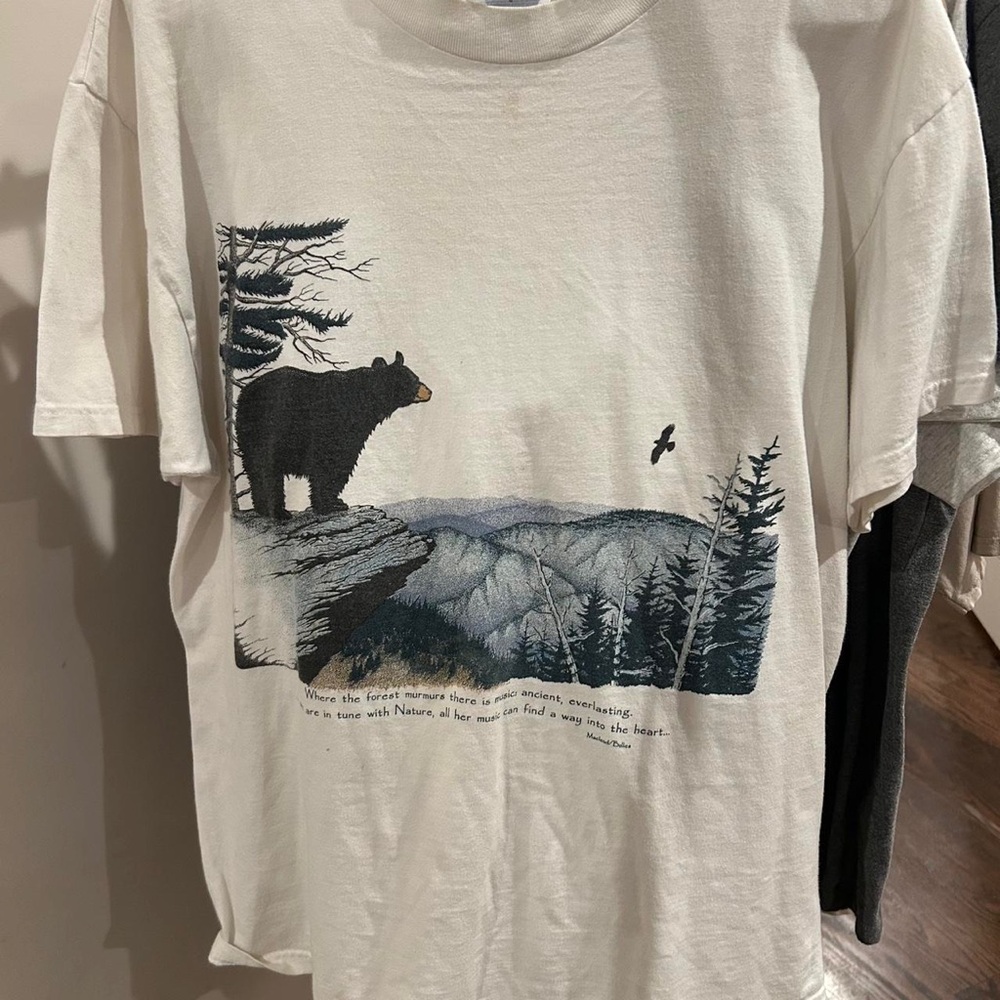 Hanes Men's White and Cream T-shirt